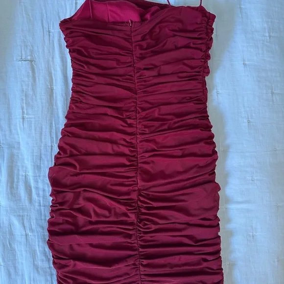 Princess Polly Ruched Red Mini Dress - Picture 4 of 5